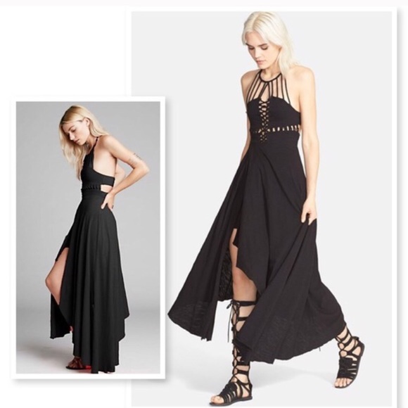 Free People Dresses & Skirts - FP blk hi-lo "stranger" dress. NWOT